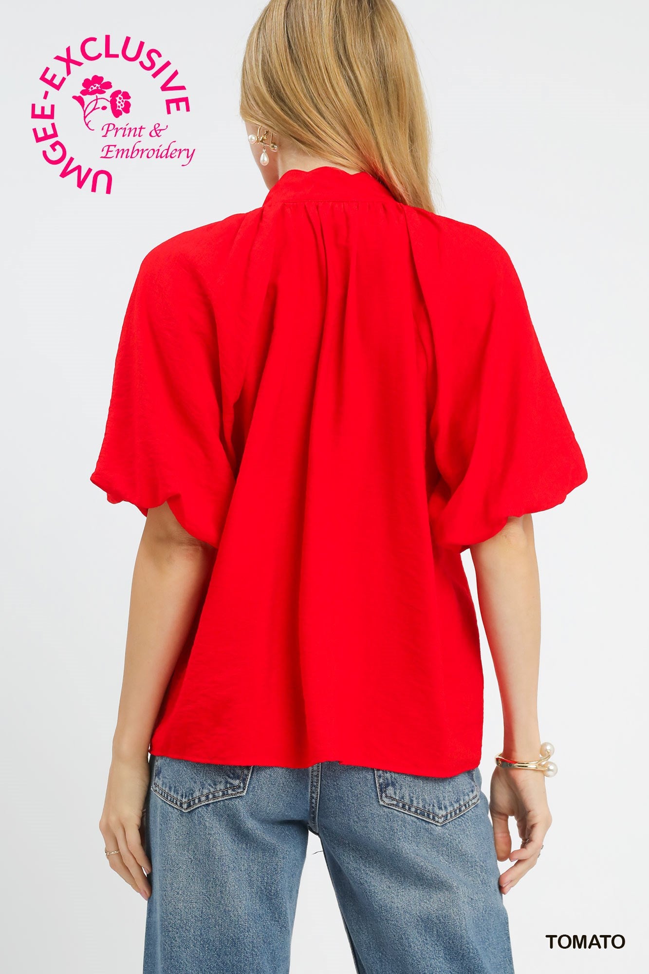 Tammy Red Embroidered Top