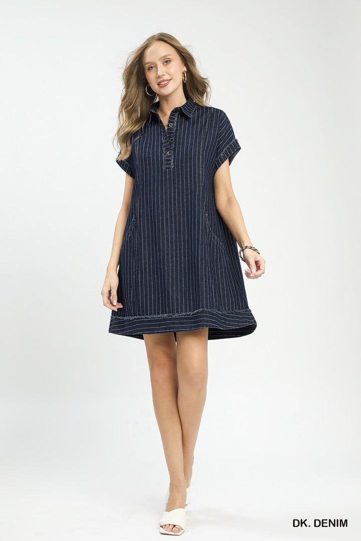 Denise Pinestripe Denim Dress