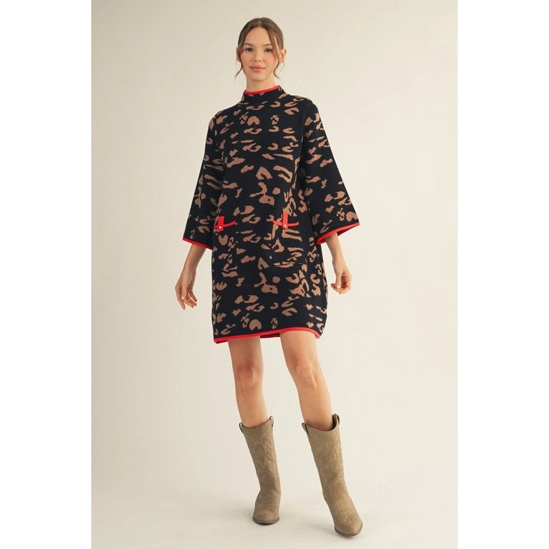 Liz Leopard Sweater Dress