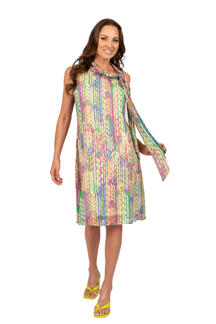 Janice Multicolor Yellow Striped Dress