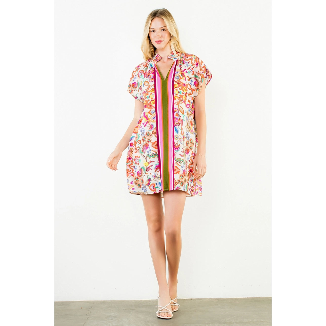 Allie Abstract Stripe Front Dress