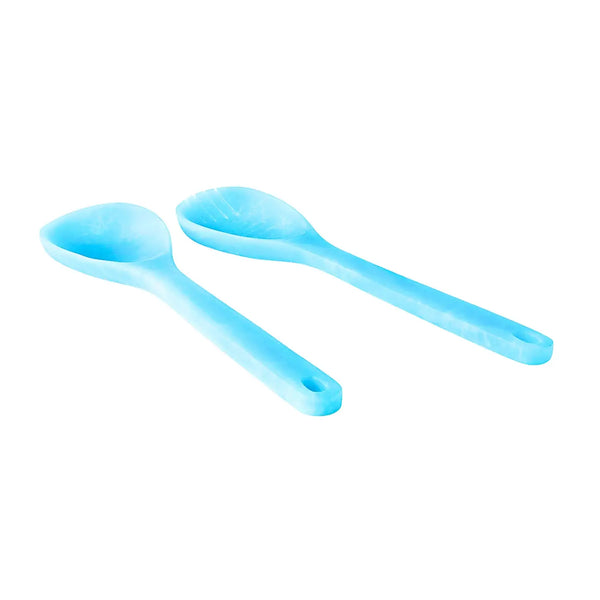 Matte Aqua Resin Salad Server Set