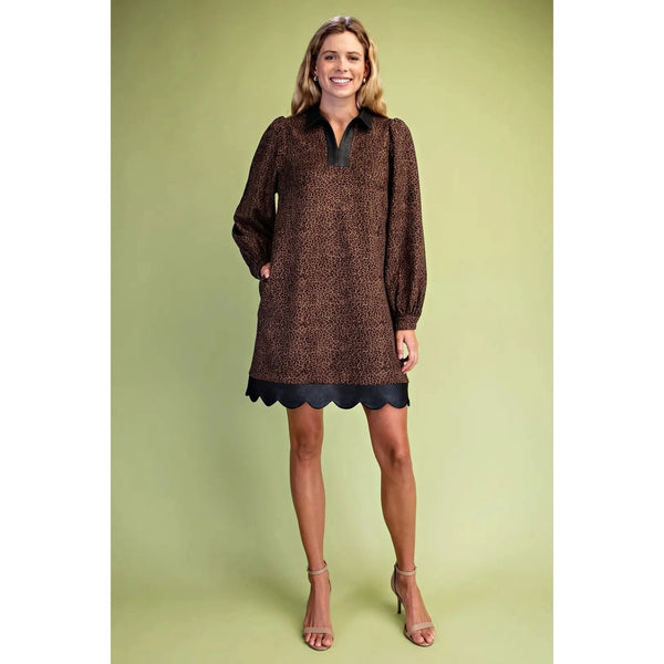 Keri Faux Suede Leopard Dress