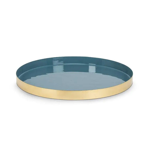 Round Enamel Blue Tray