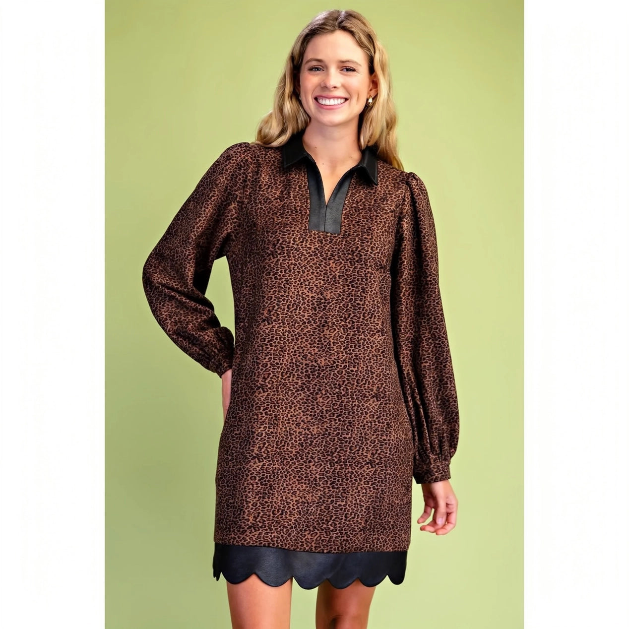 Keri Faux Suede Leopard Dress