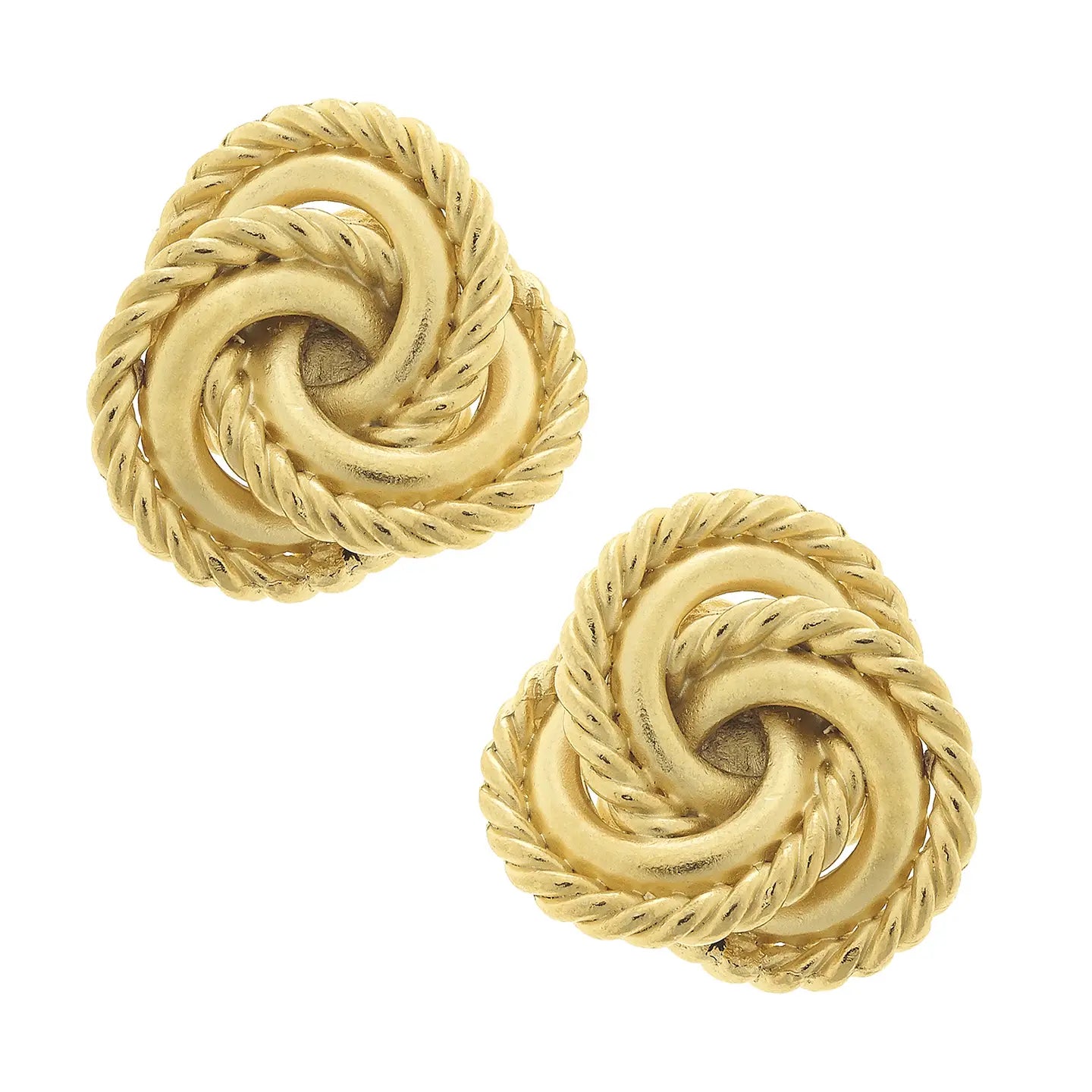 Gold Clip On Knot Earrings