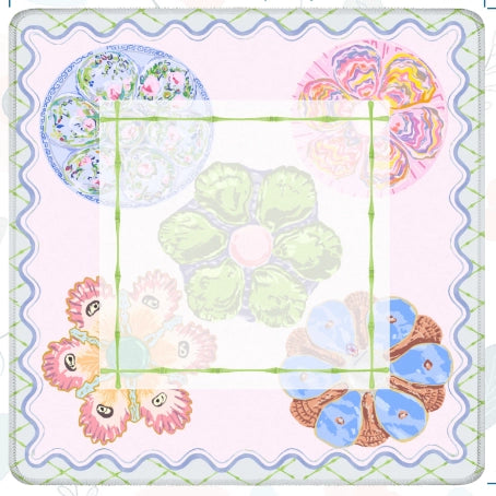 Vintage Oyster Plates Mahjong Mat
