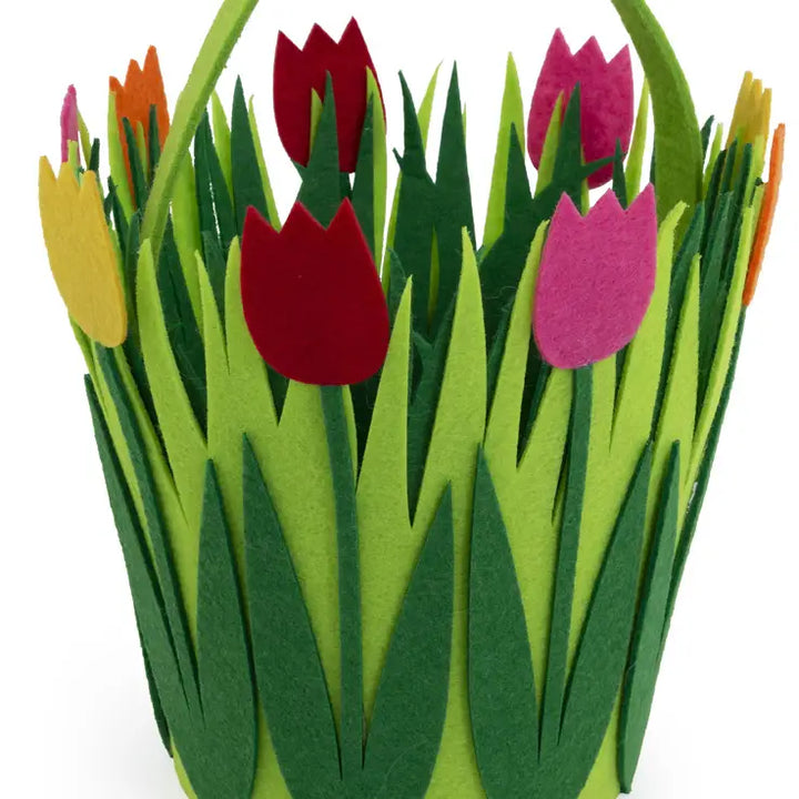 Tulips & Grass Easter Basket