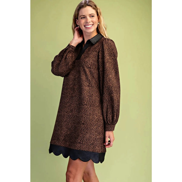 Keri Faux Suede Leopard Dress
