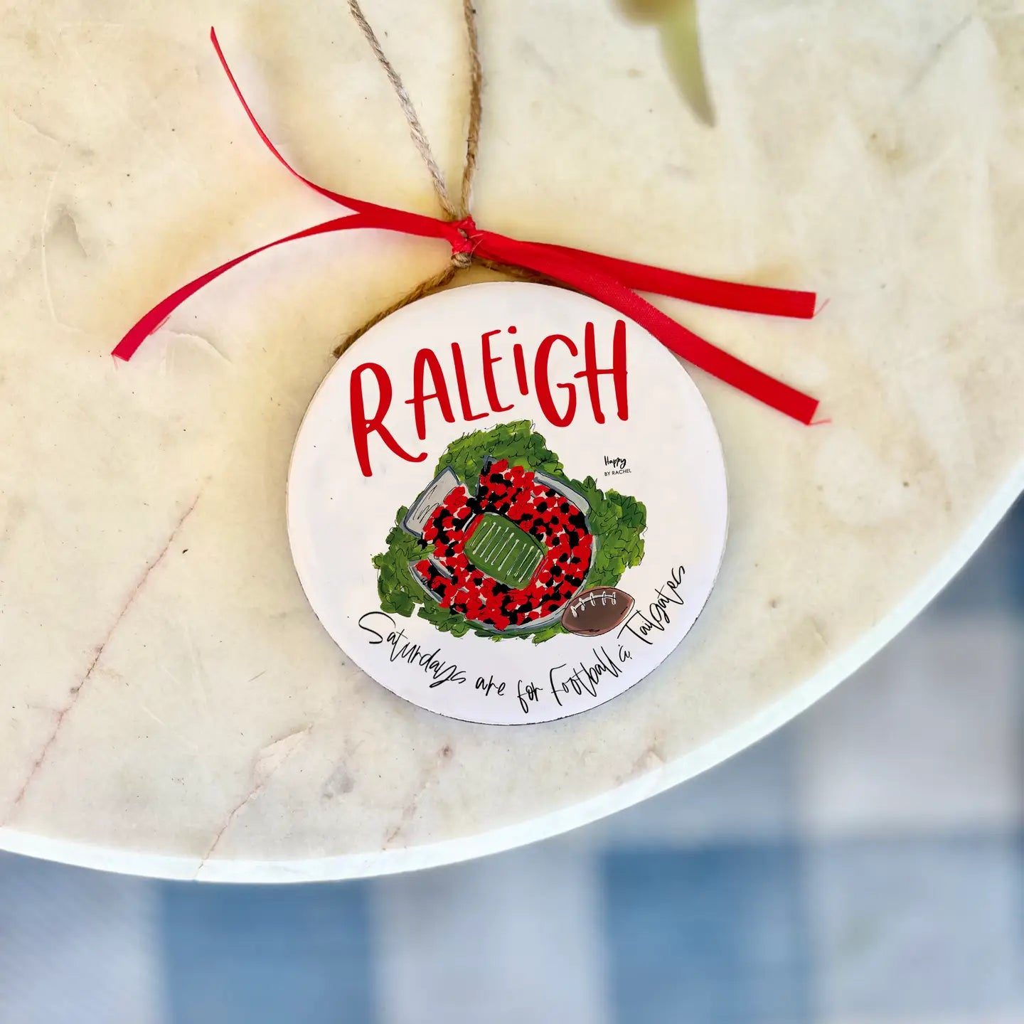 College Town Enamel Wood Ornament