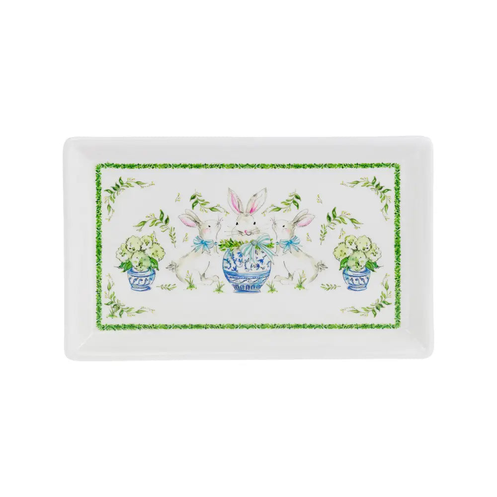 Boxwood Bunny Rectangular Platter