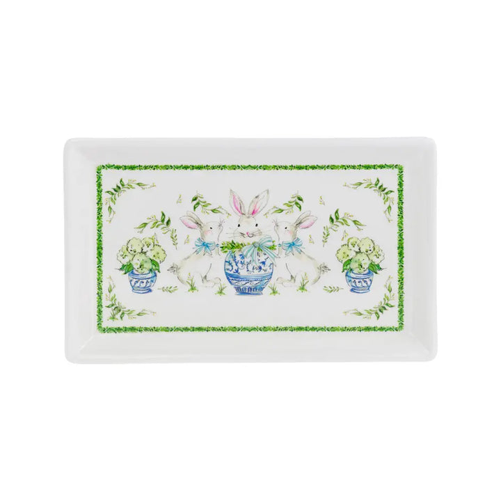 Boxwood Bunny Rectangular Platter