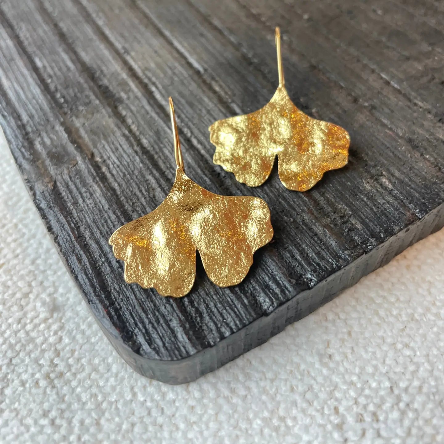 Gold Gingko Earrings