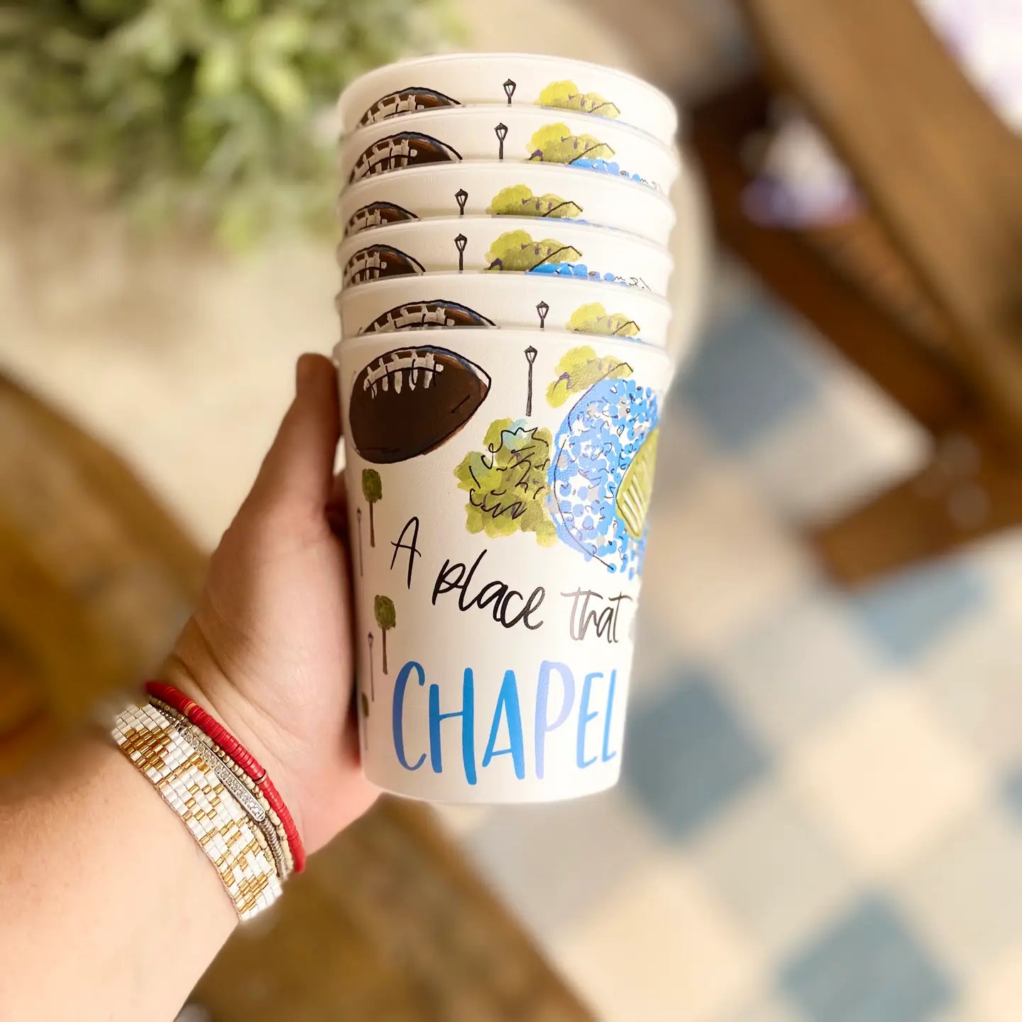 College Town Printed Cups Set/6