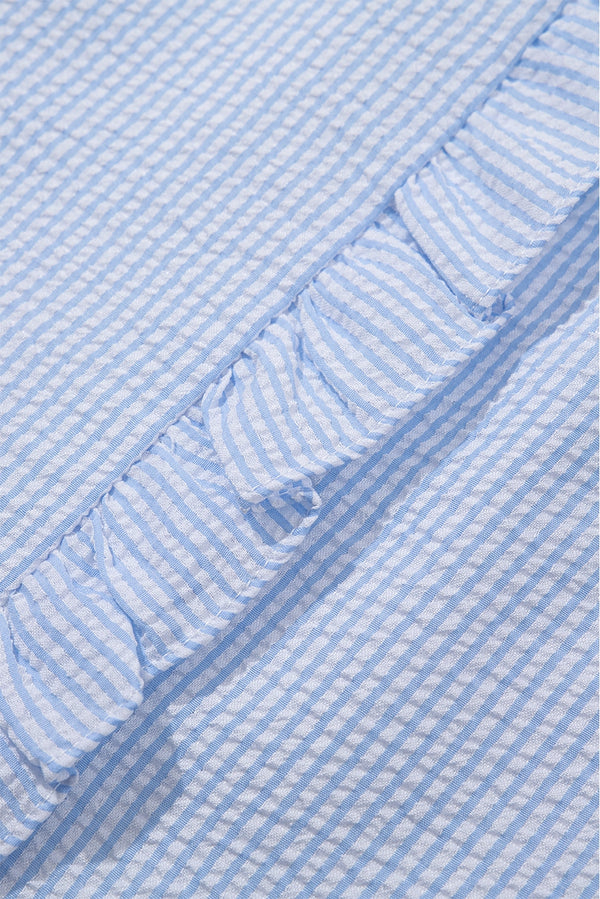 Nora Blue Seersucker Top