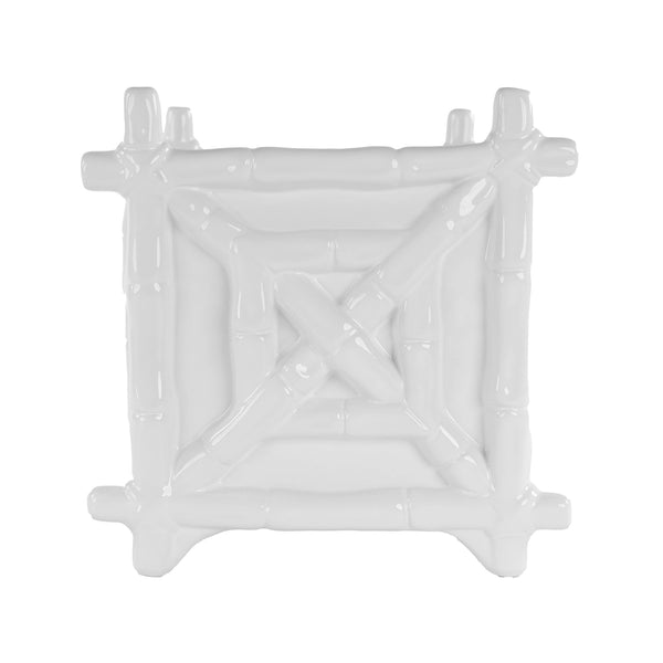 White Bamboo Ceramic Planter
