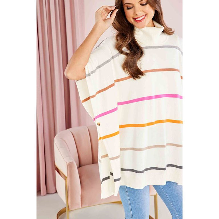 Juno Striped Sweater Poncho
