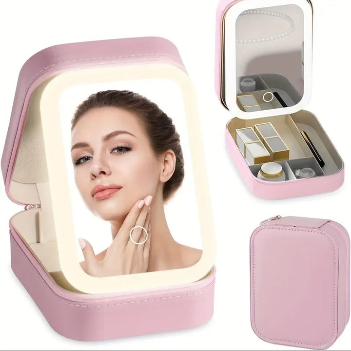 Pink GlamLite - 2 In 1 Makeup Bag With LED