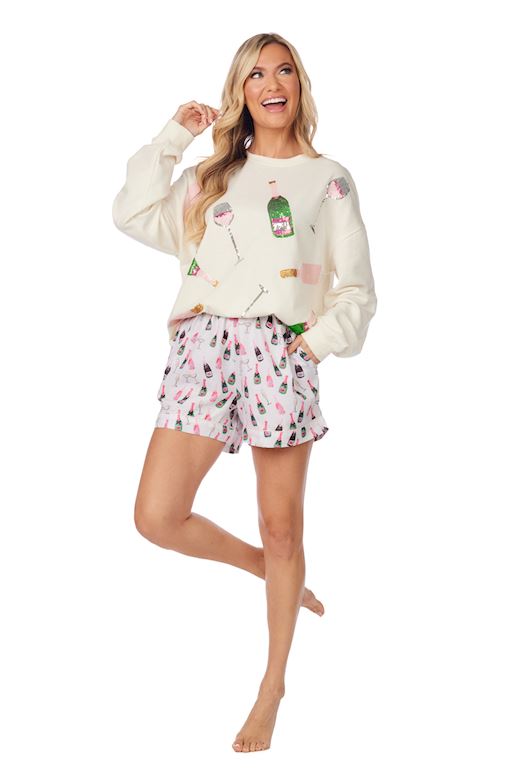 White Champagne Sleep Shorts