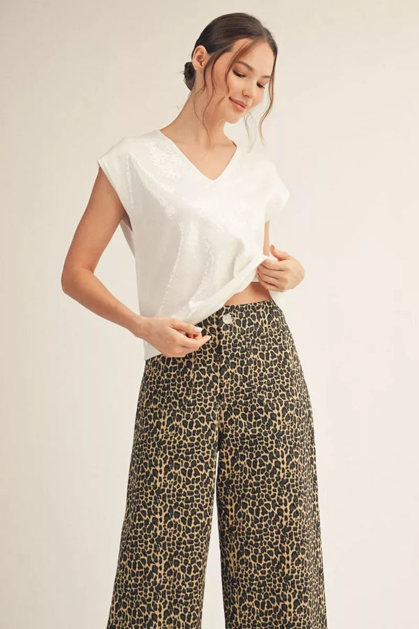 Mariah Ivory Sequin Top