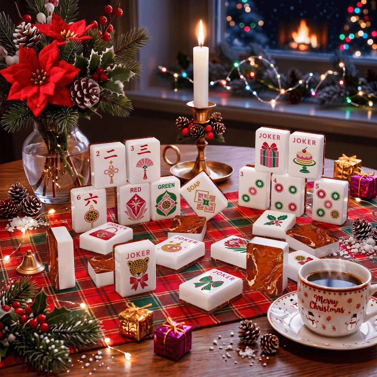 Glam Holiday Mahjong Tile Set