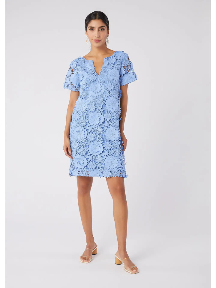 Lulu Cornflower Blue Lace Dress