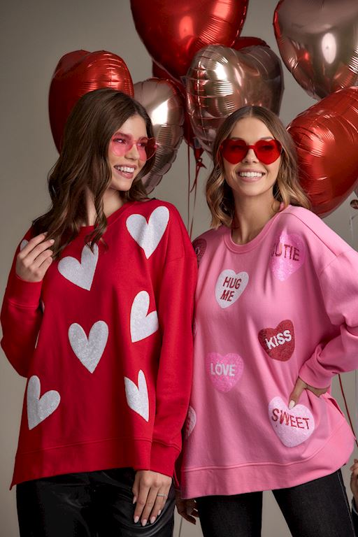 Valentine's Sequin Sweatshirt One Size