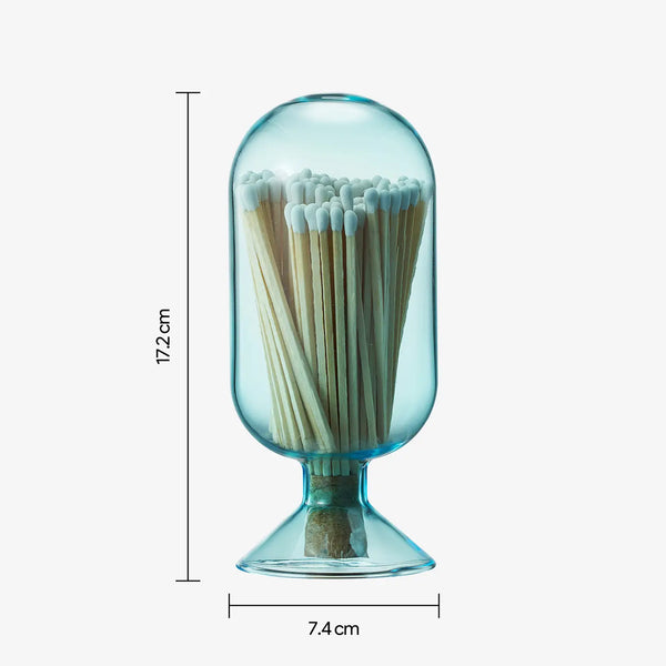 Blue Glass Match Cloche