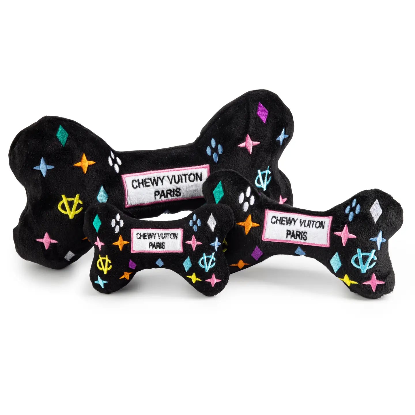 Chewy Vuiton Black Bone Dog Toy