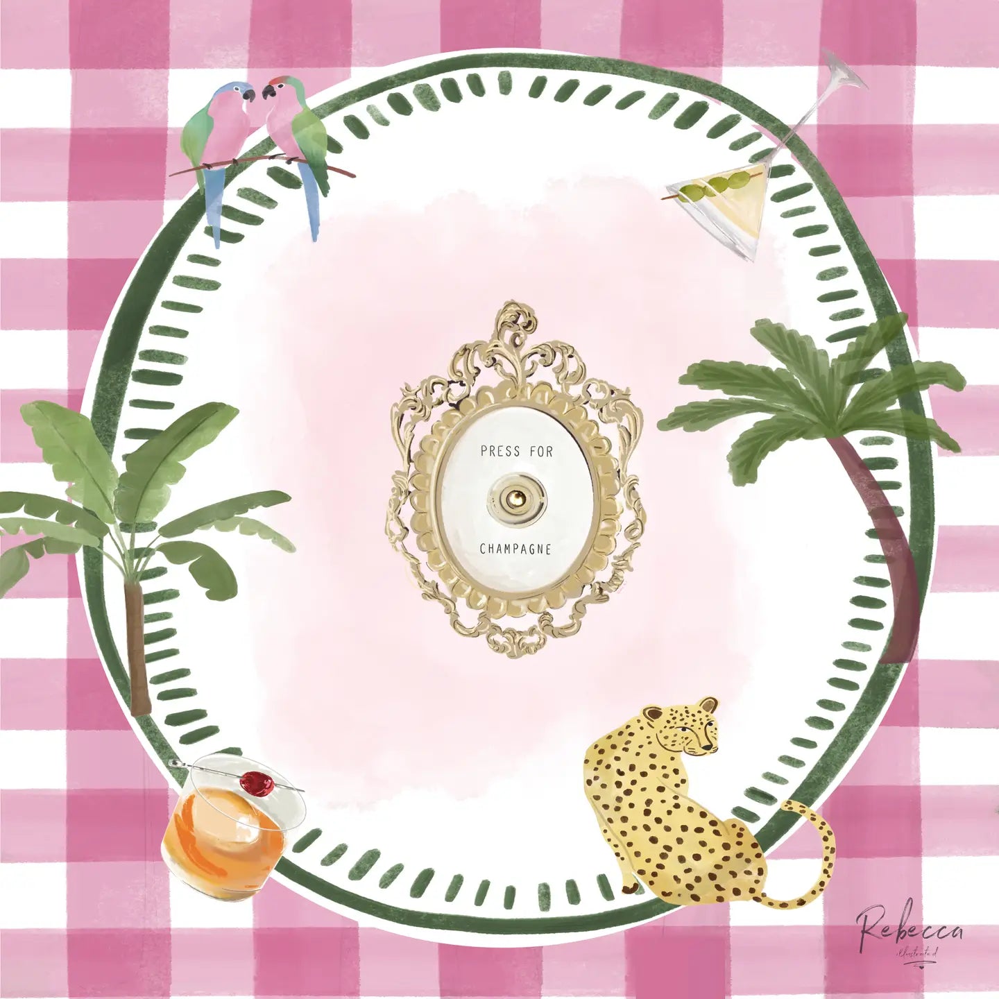 Rebecca Illustrated Mahjong Mat