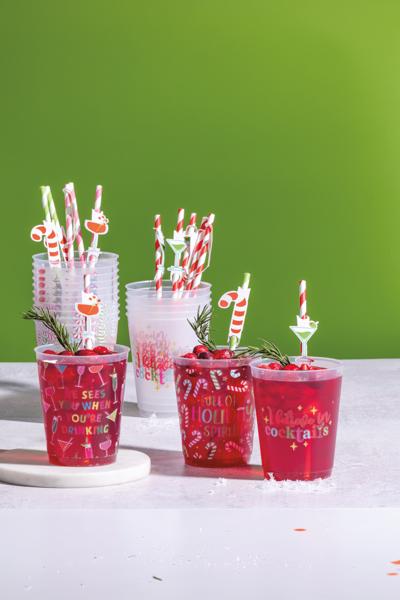 Holiday Party Cup & Straw Set