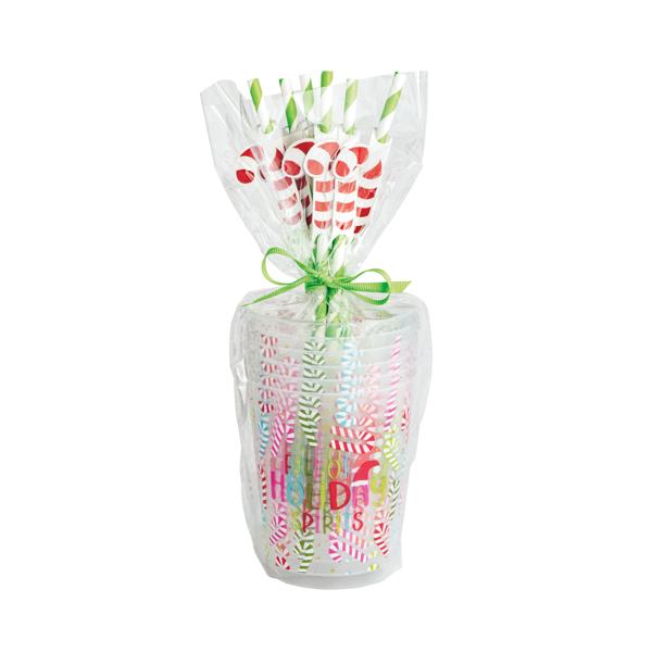 Holiday Party Cup & Straw Set