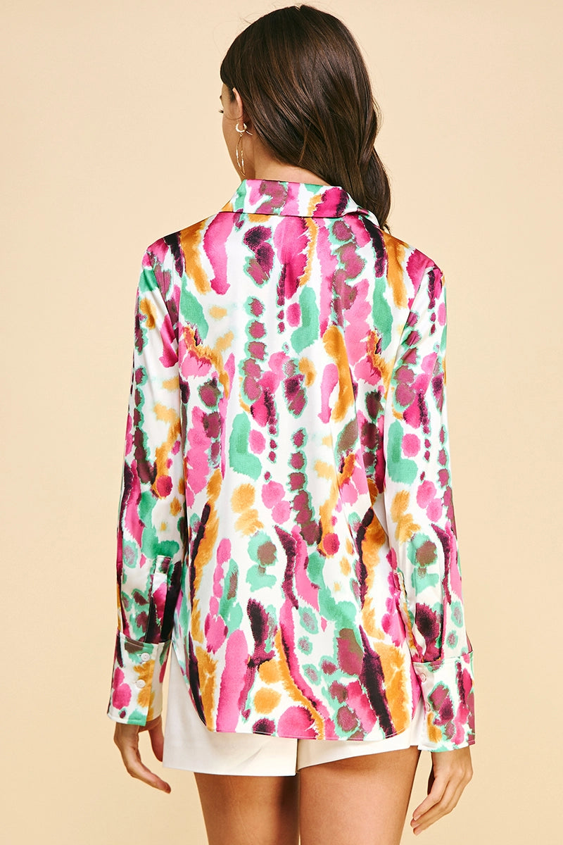 Multicolor Satin Blouse