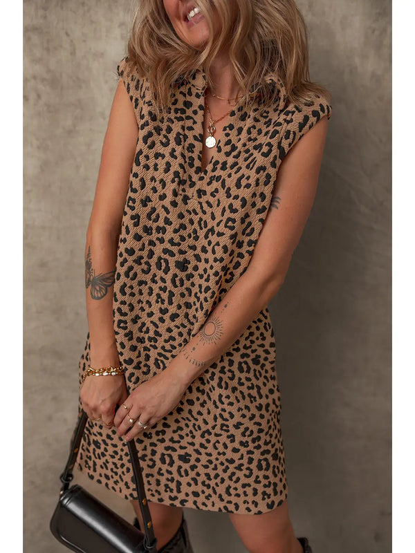 Karina Leopard Collared Dress