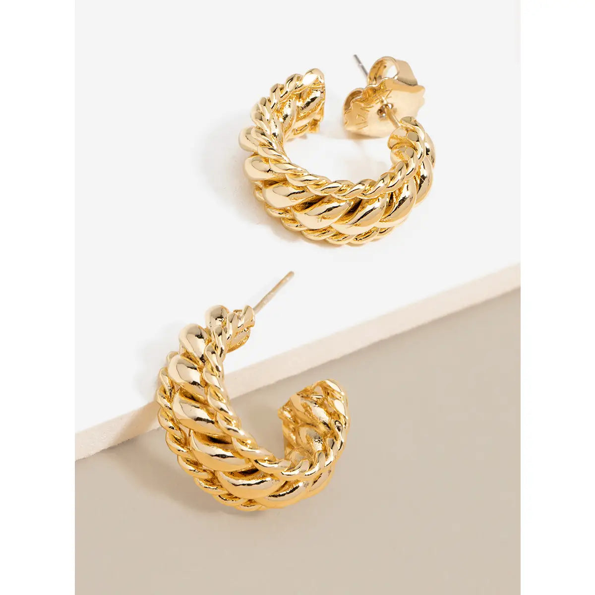 Double Braided Hoop Earrings