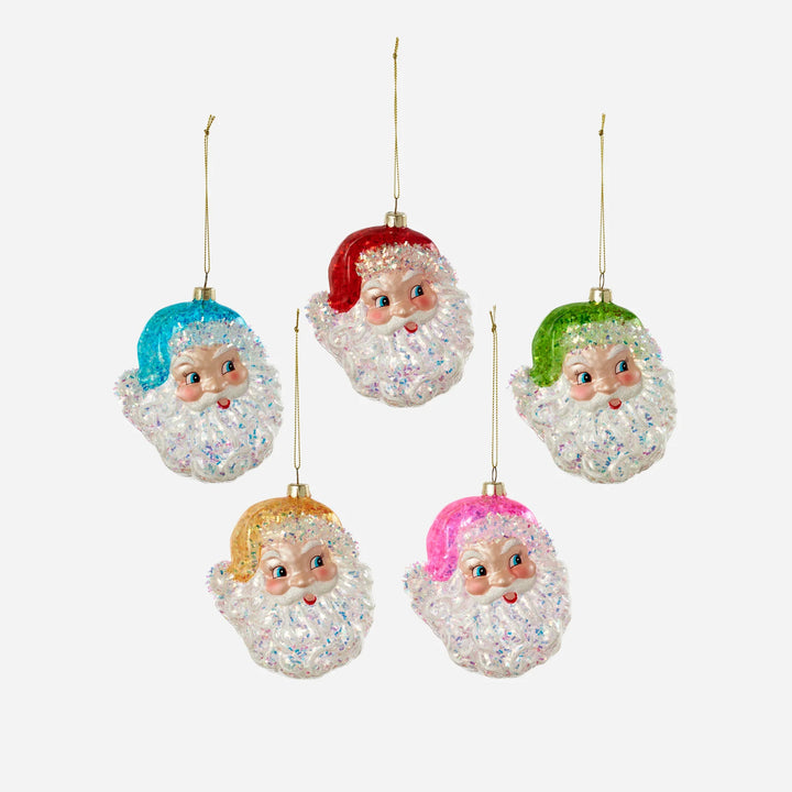 Colorful Glitter Santa Ornament