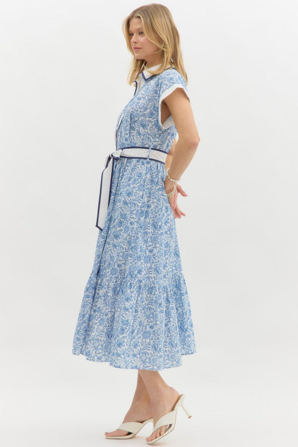 Sue Blue Floral Maxi Dress