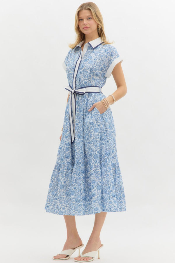 Sue Blue Floral Maxi Dress
