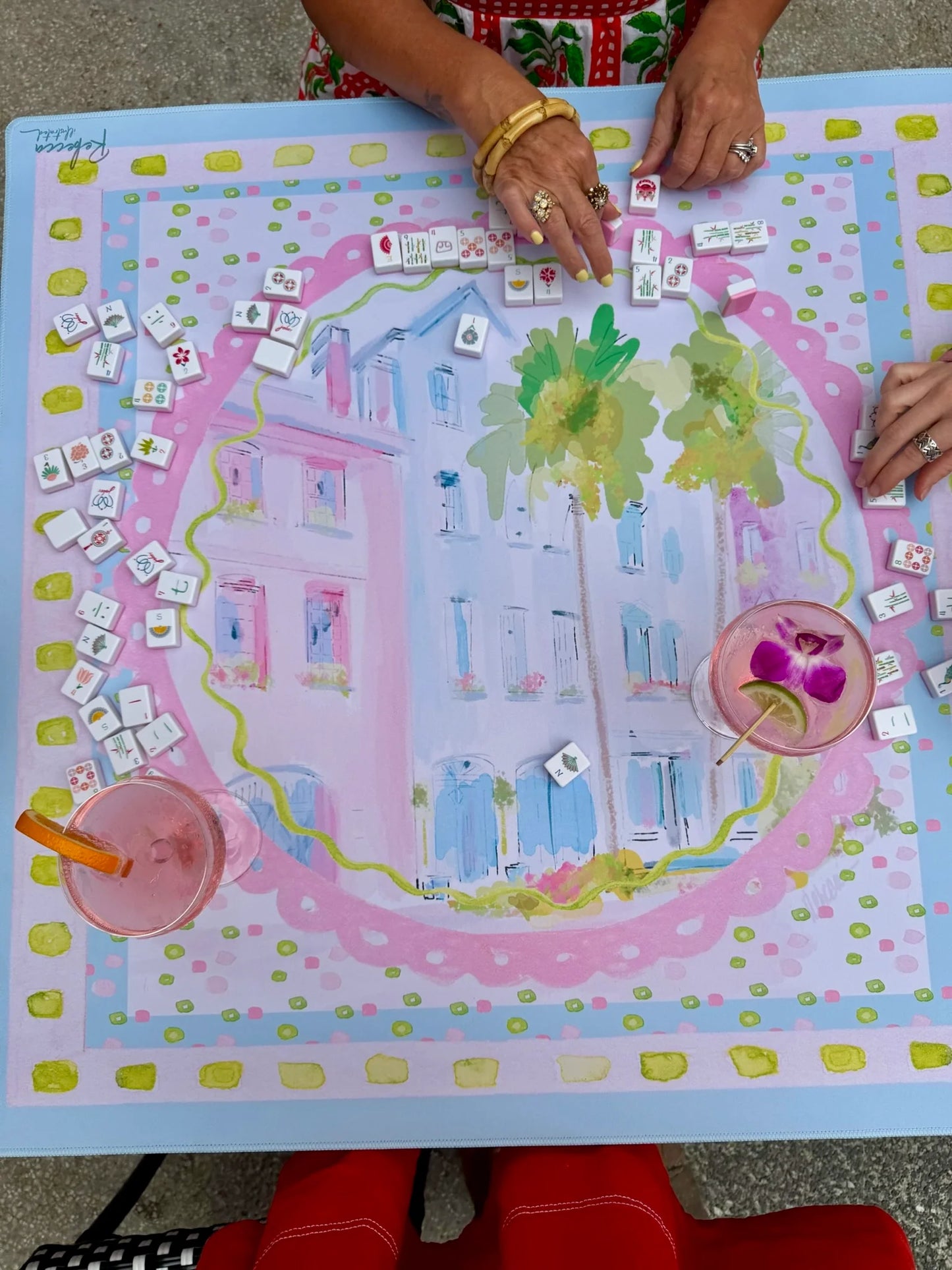 Rebecca Illustrated Mahjong Mat