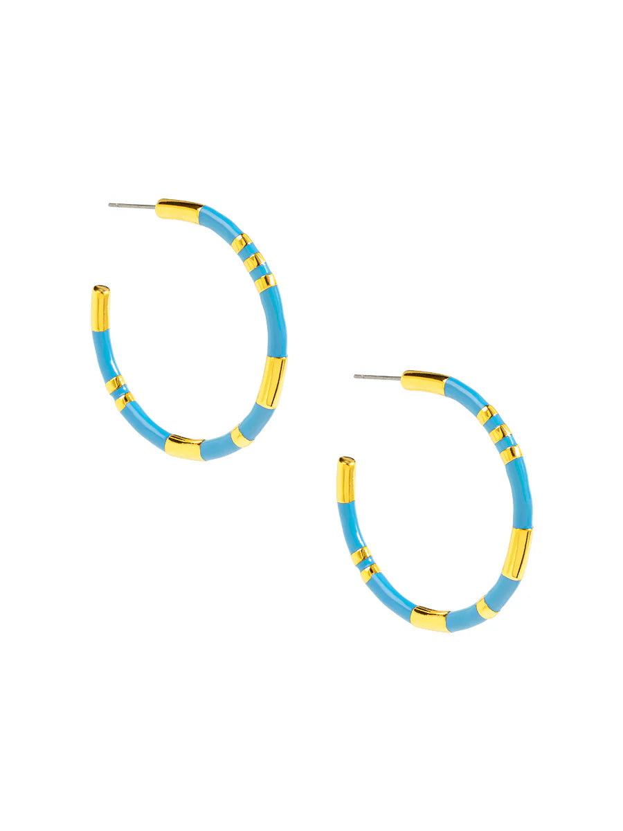 Cleo Enamel Hoop Earrings