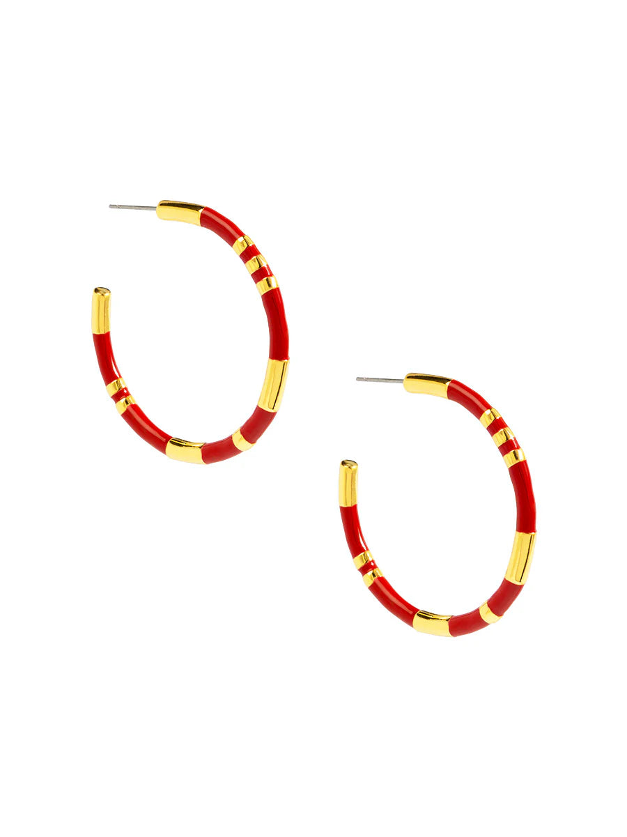 Cleo Enamel Hoop Earrings