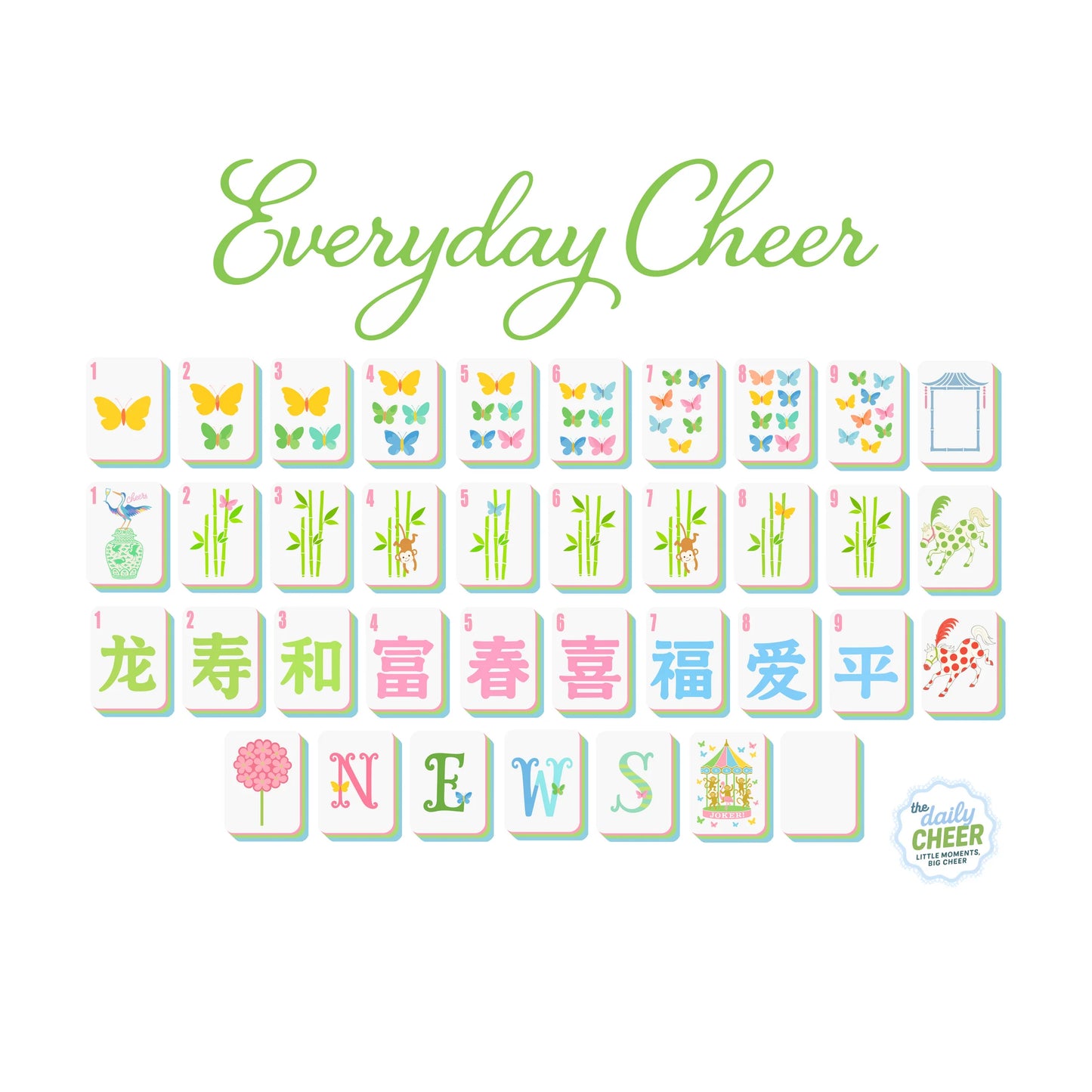 The Everyday Cheer Mahjong Tile Set