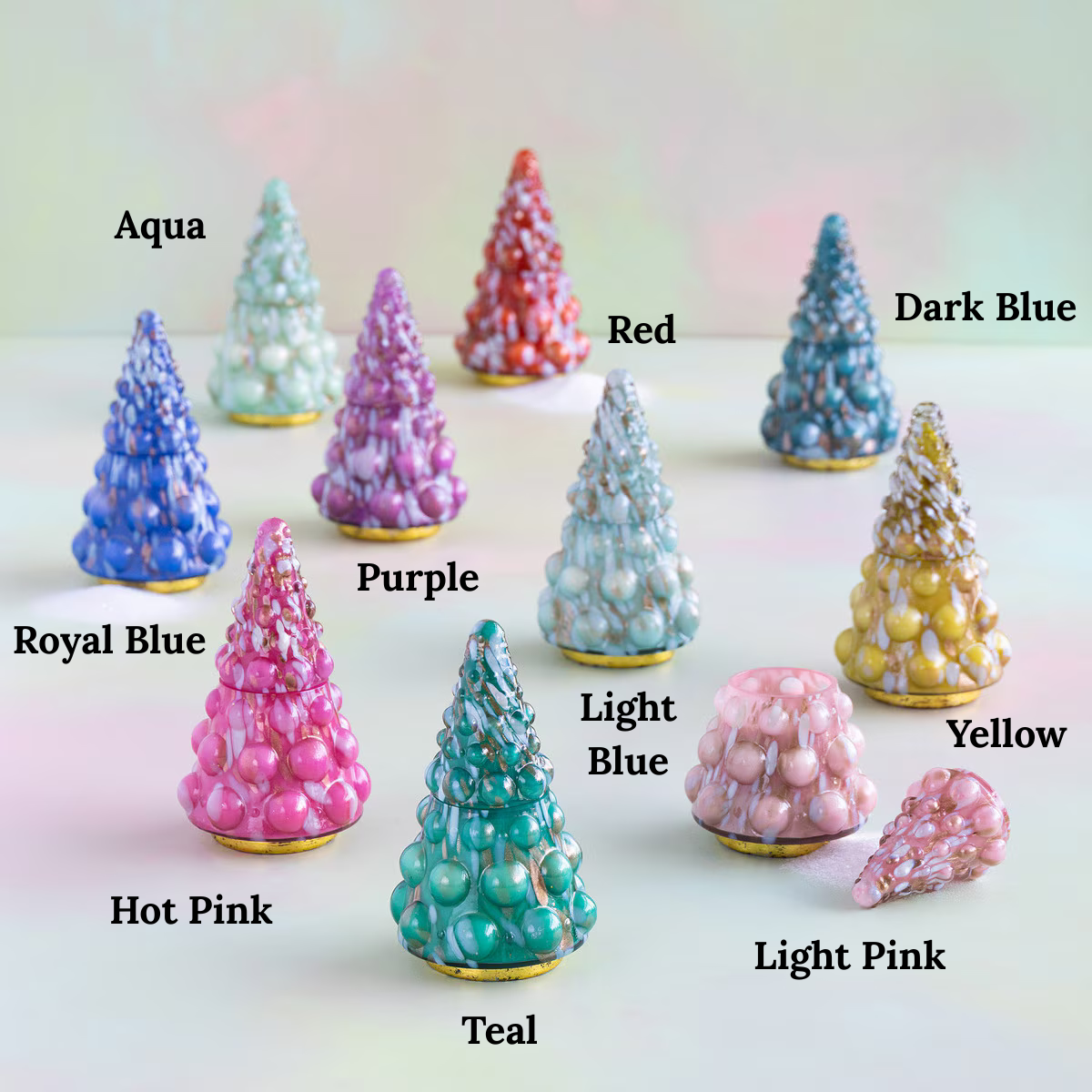 Rainbow Glass Christmas Tree Candle