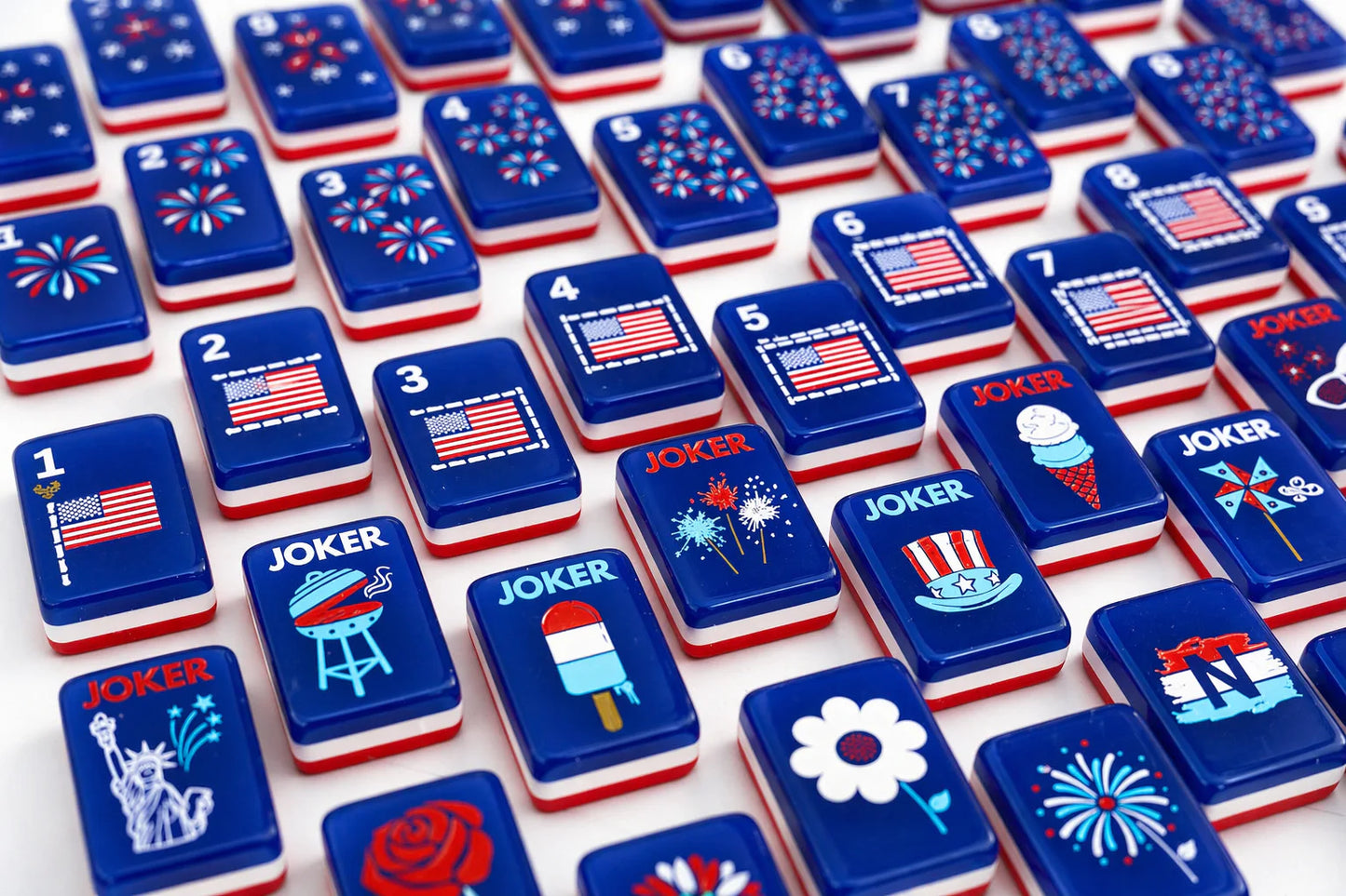 The Patriotic Line Mahjong Tile Set