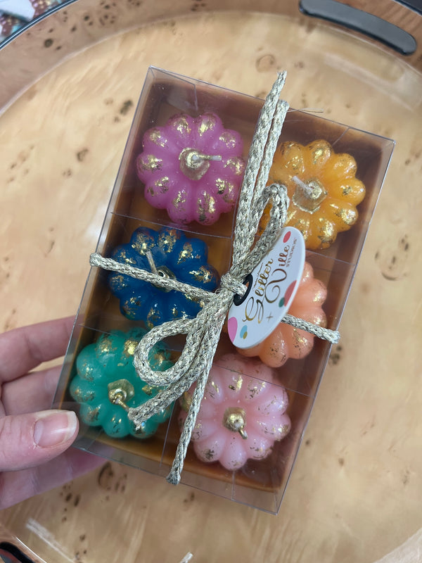 Rainbow Pumpkin Tealight Set/6