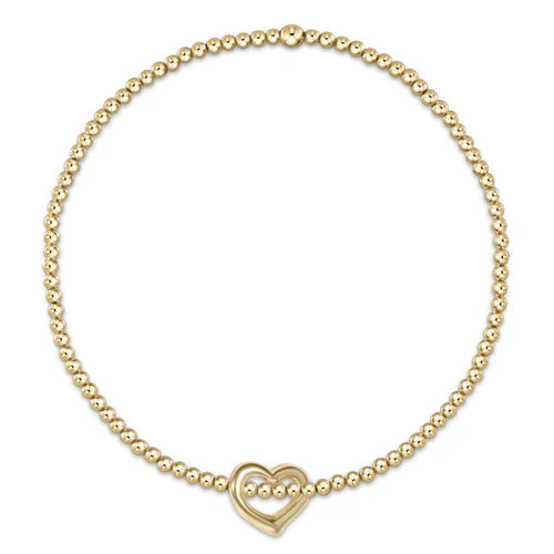 Classic 2MM Gold Bead Bracelet with Charm
