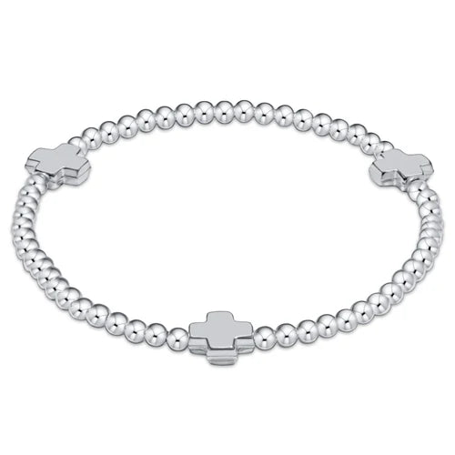 Signature Cross Sterling Silver 3MM Bead Bracelet