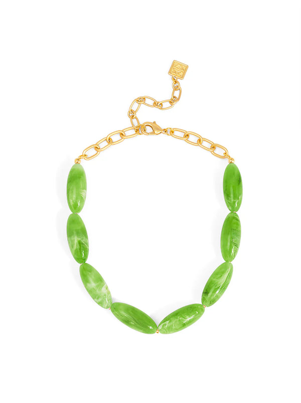 Glossy Resin Bead Collar Necklace