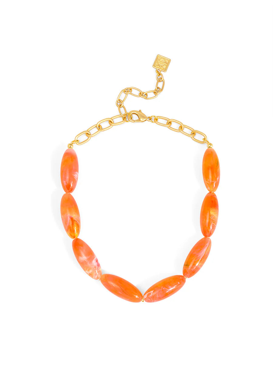 Glossy Resin Bead Collar Necklace