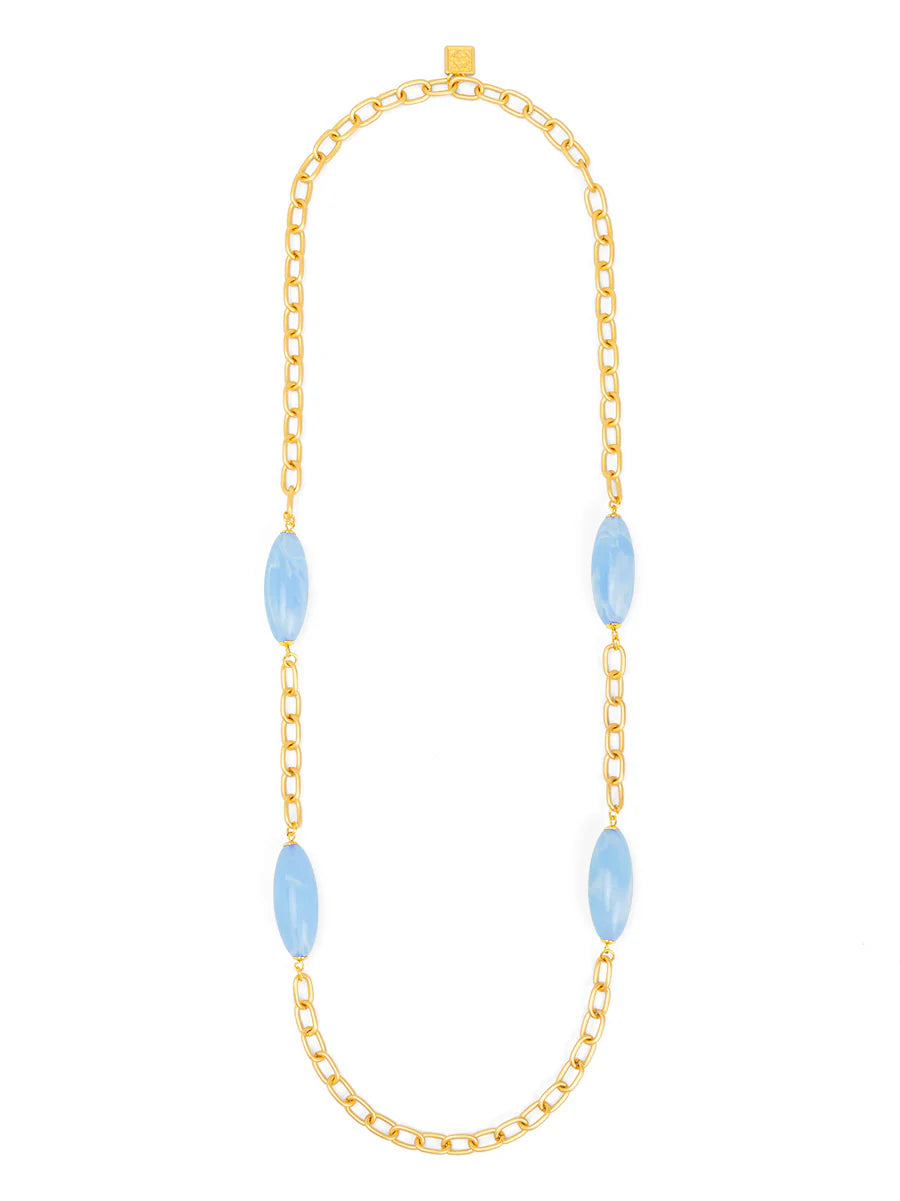 Glossy Resin Bead Long Necklace
